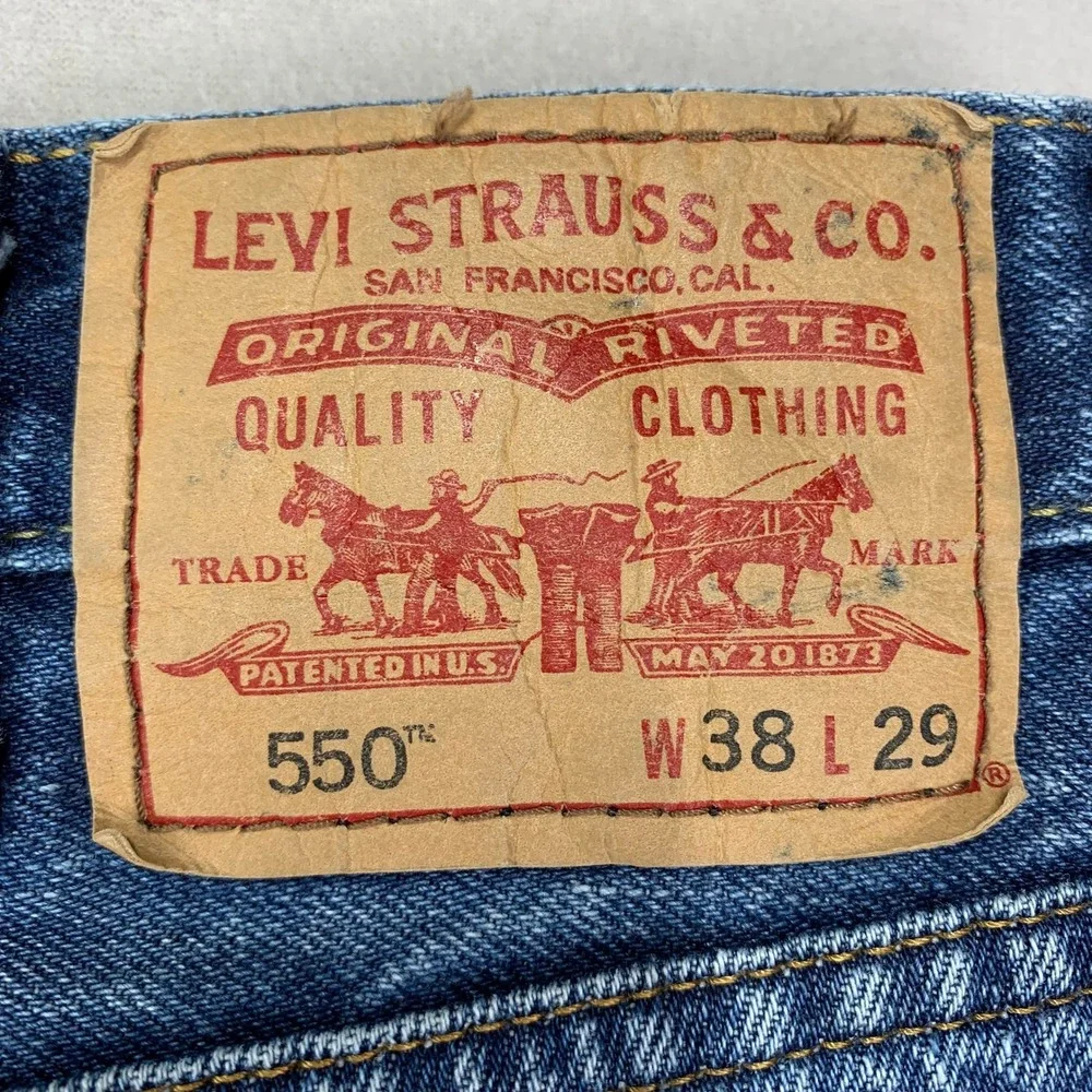 Vintage Levis 550 Men's 38x29‎ Blue Y2K Relaxed Fit Loose 100% Cotton